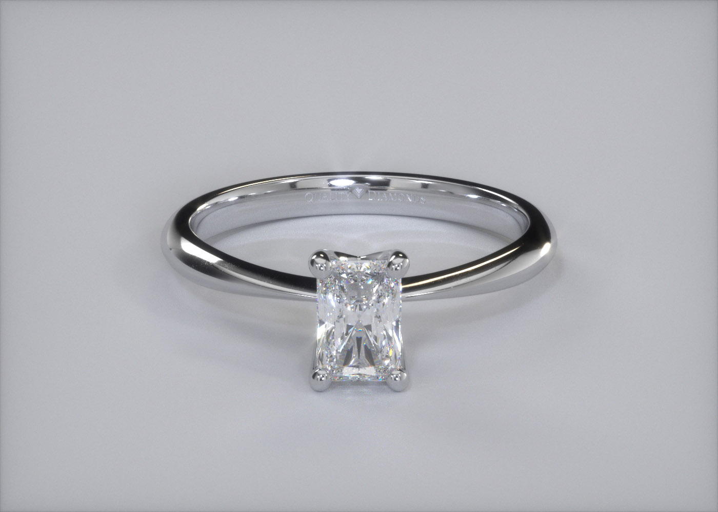 Radiant Amorette Diamond Ring in Palladium 360 image