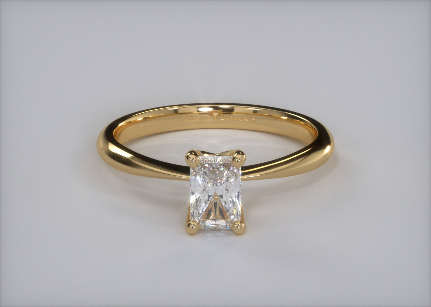 Radiant Amorette Diamond Ring in 18K Yellow Gold 360 image