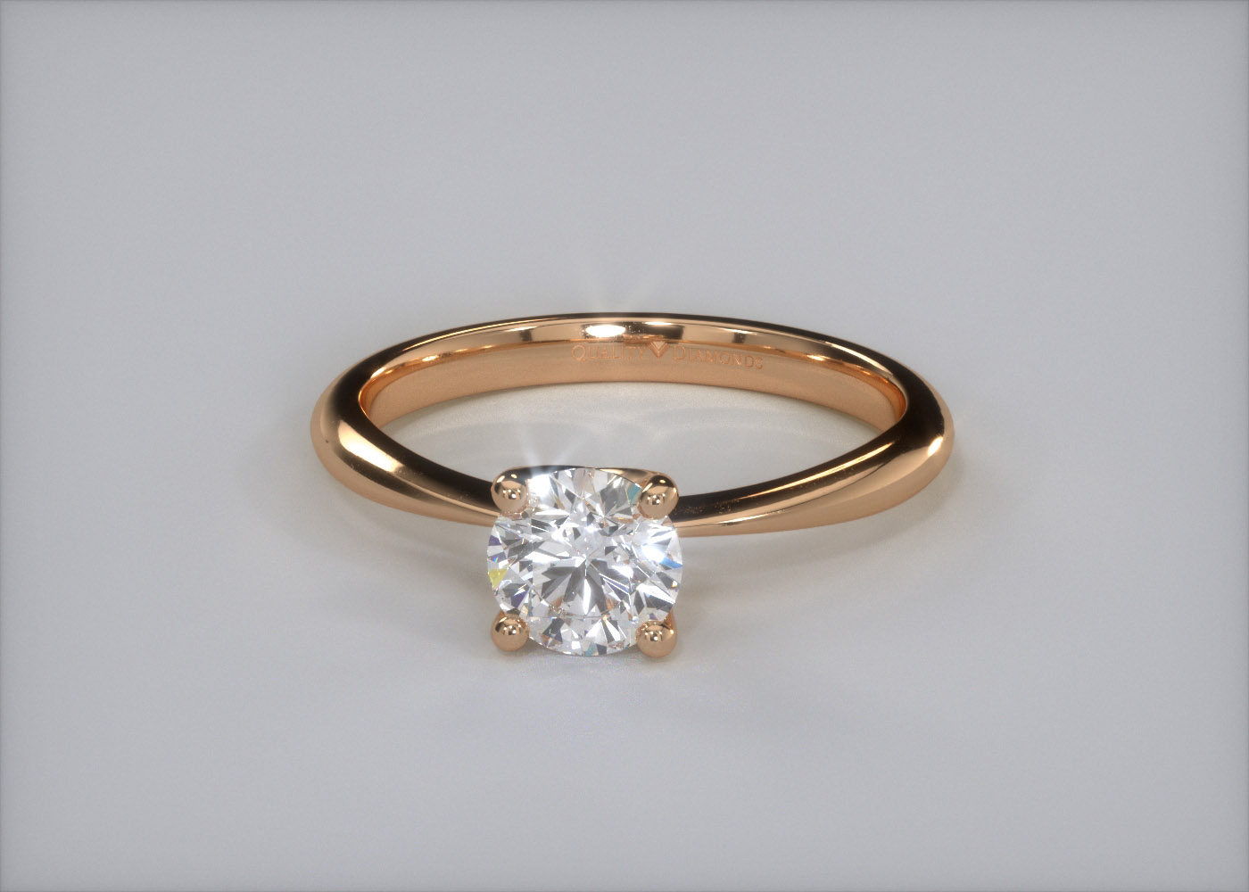 Round Brilliant Amorette Diamond Ring in 9K Rose Gold 360 image