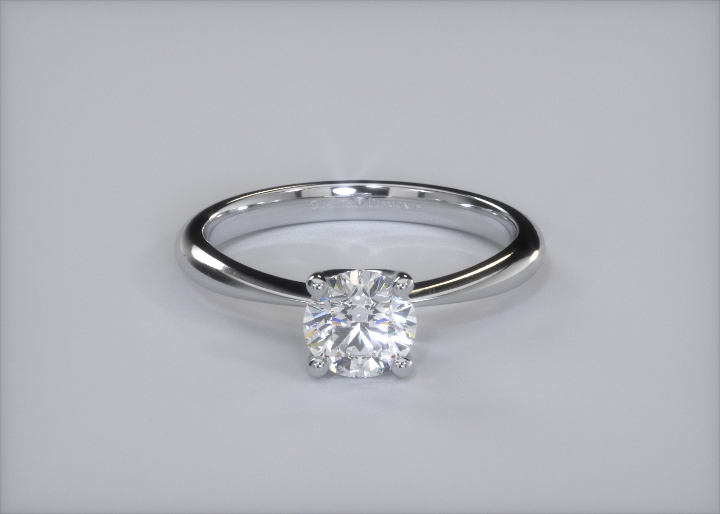 Round Brilliant Amorette Diamond Ring in 9K White Gold 360 image