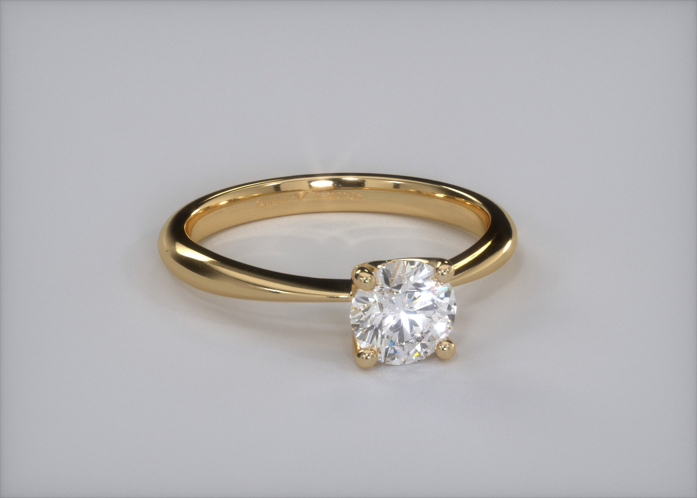 Round Brilliant Amorette Diamond Ring in 9K Yellow Gold 360 image