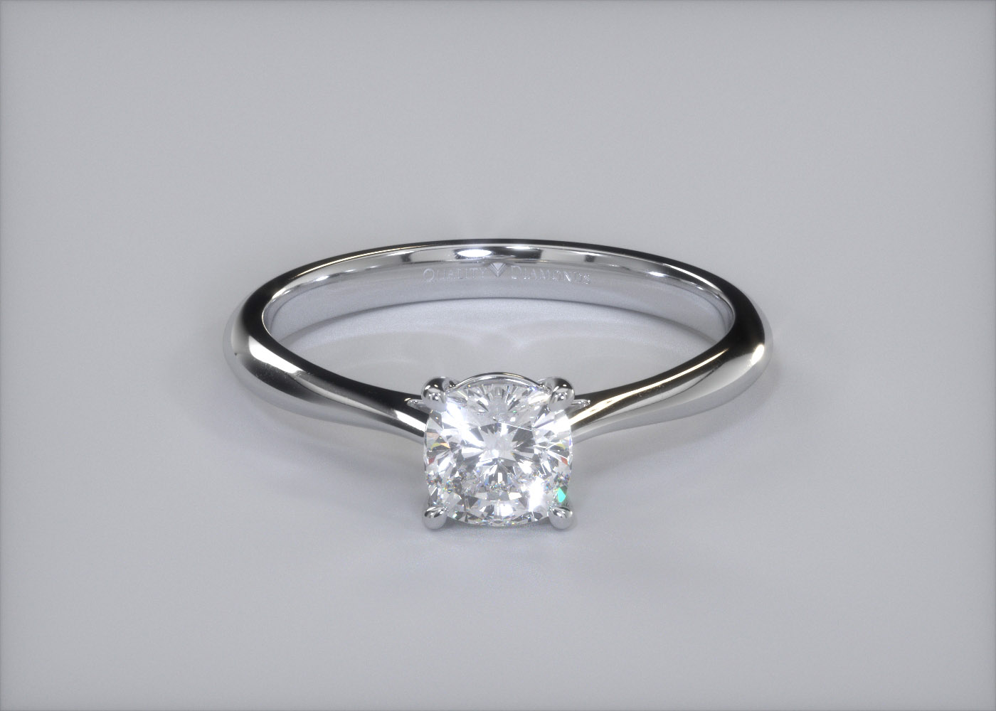 Cushion Carys Diamond Ring in 9K White Gold 360 image