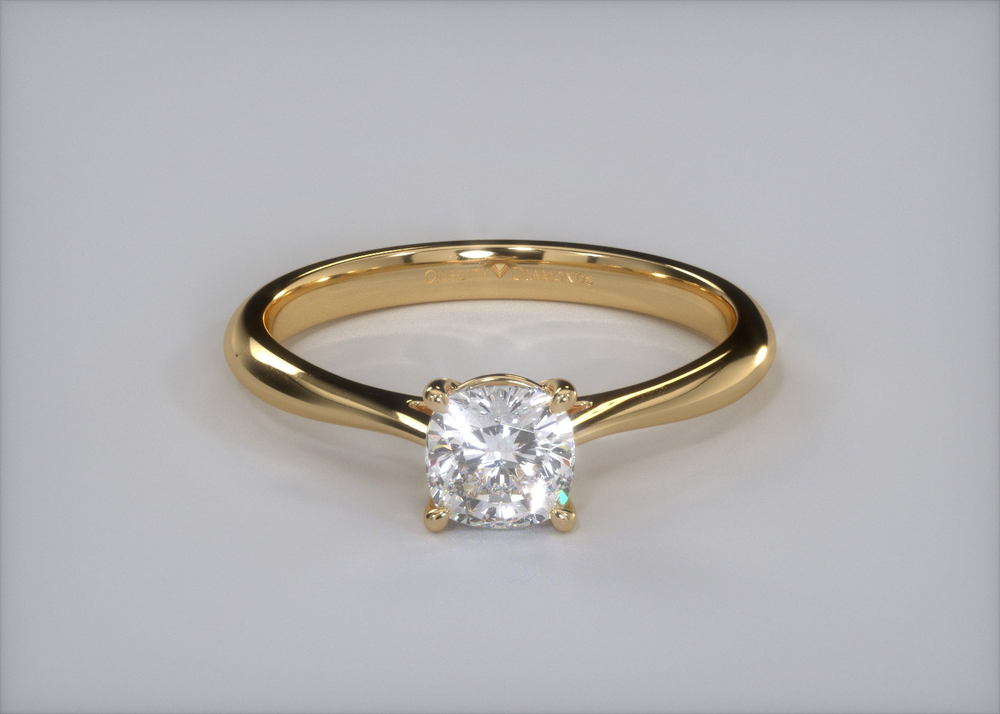 Cushion Carys Diamond Ring in 9K Yellow Gold 360 image