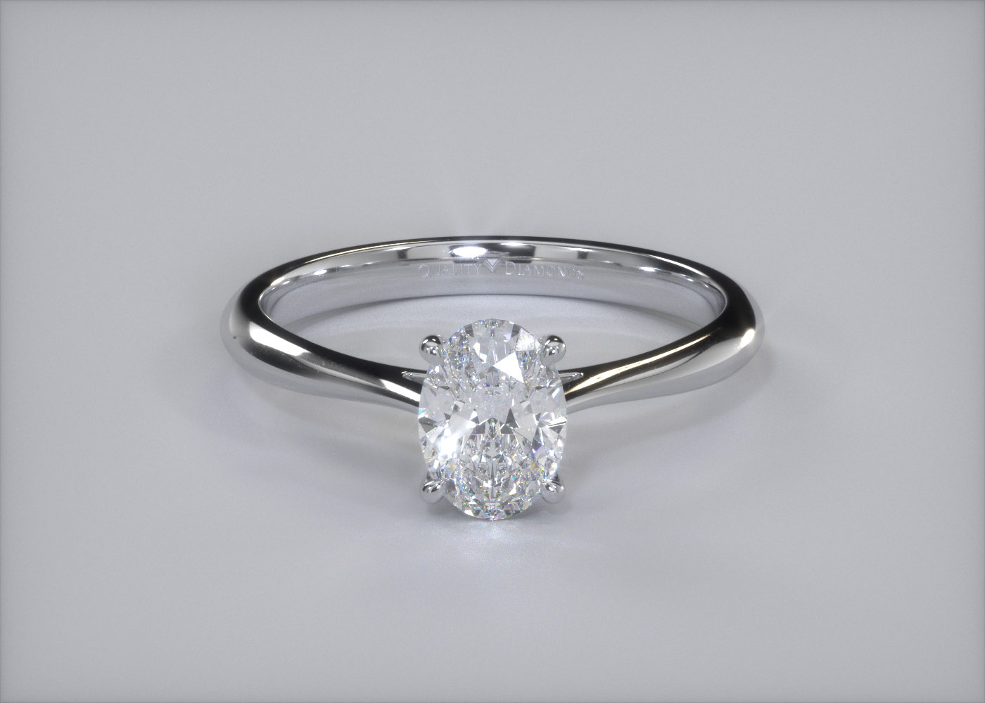 Oval Carys Diamond Ring in Palladium 360 image