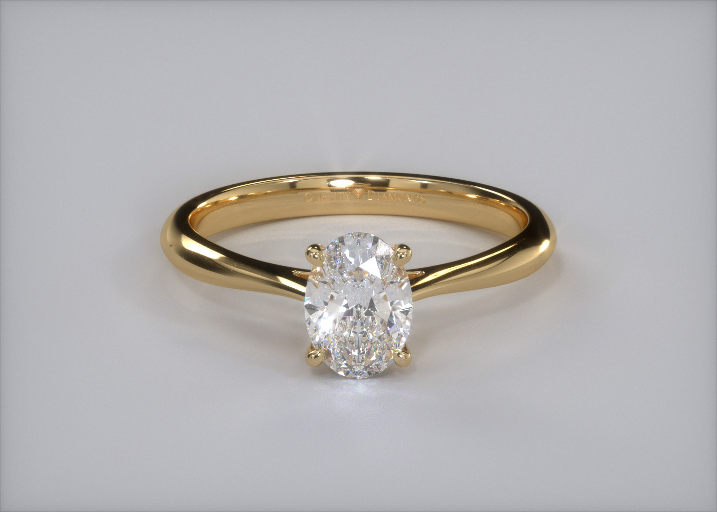 Oval Carys Diamond Ring in 9K Yellow Gold 360 image