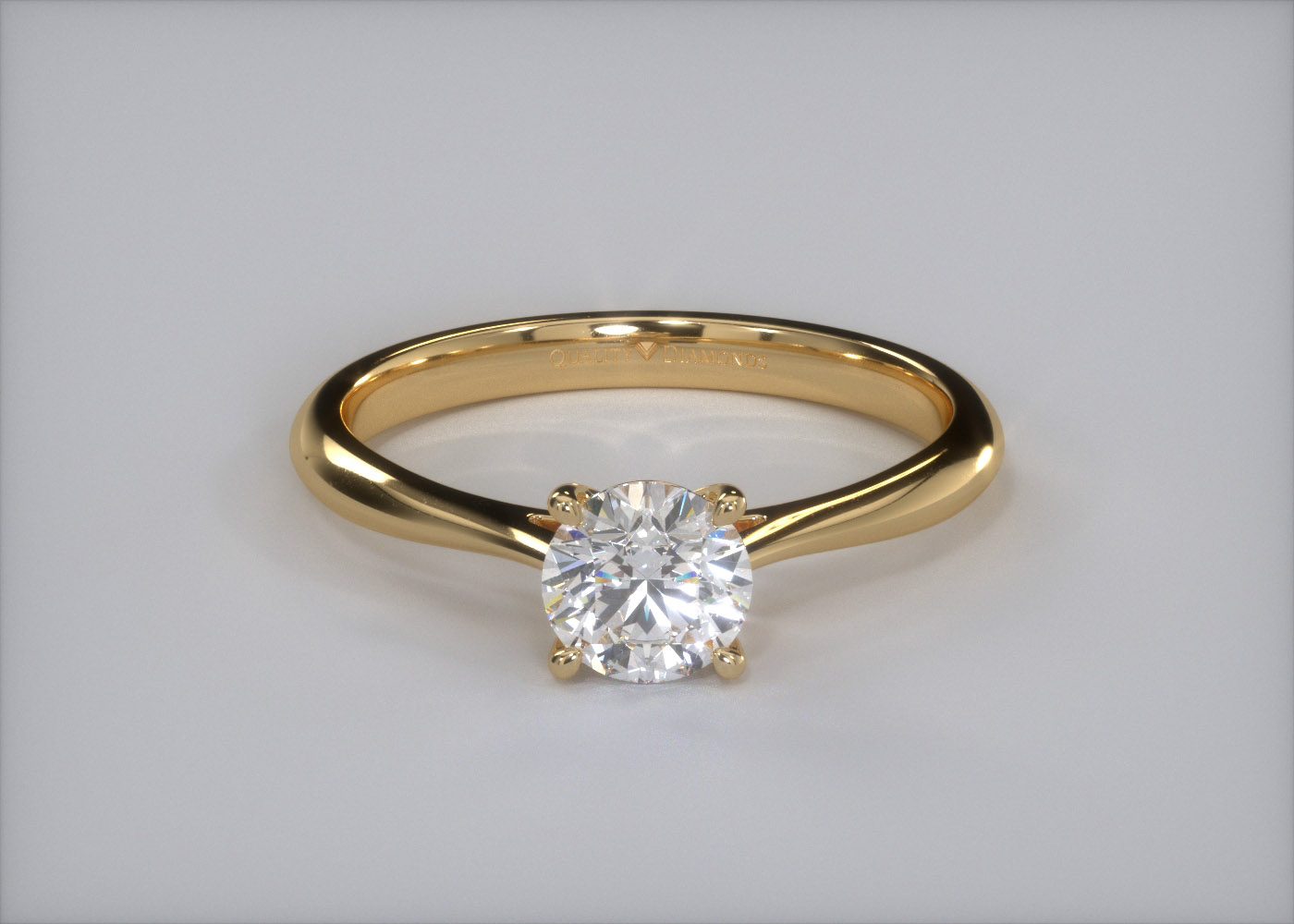 Round Brilliant Carys Diamond Ring in 18K Yellow Gold 360 image