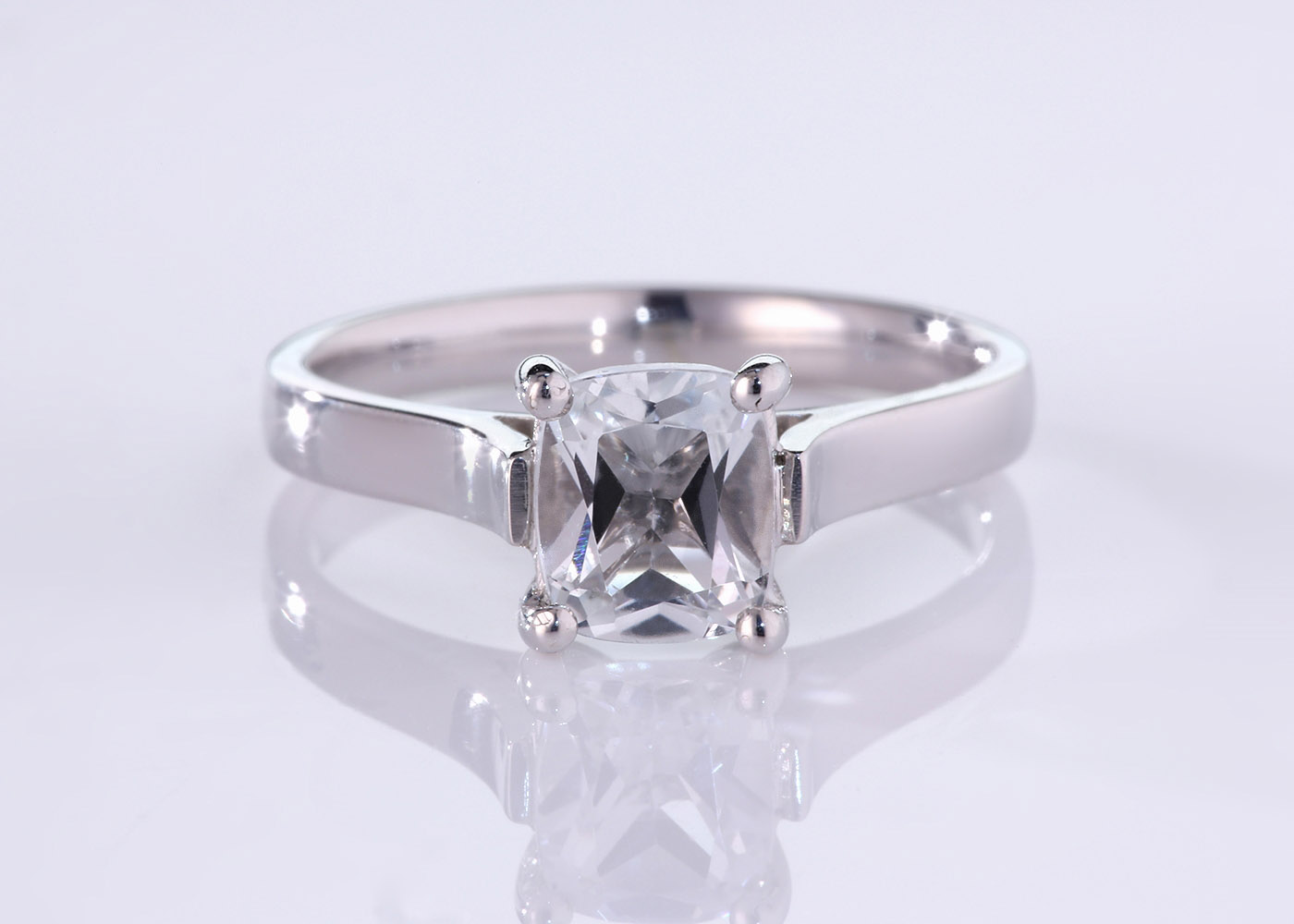 Asscher Rosa Diamond Ring in 18K Rose Gold 360 image