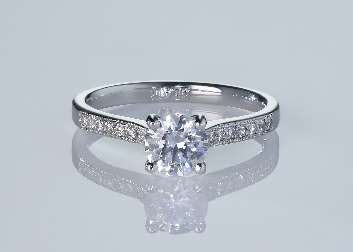 Diamond Set Round Brilliant Beau Diamond Ring in 18K Yellow Gold 360 image